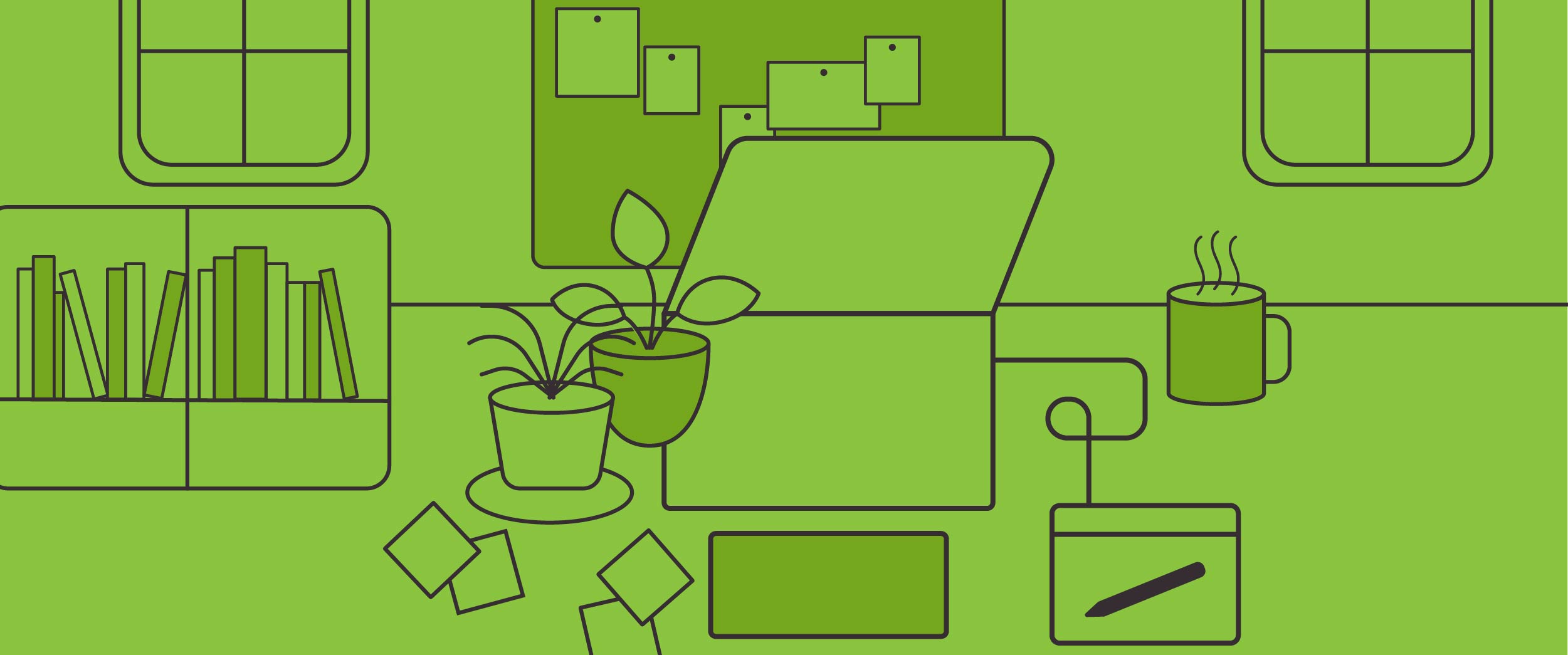 illustration of objects on our desk