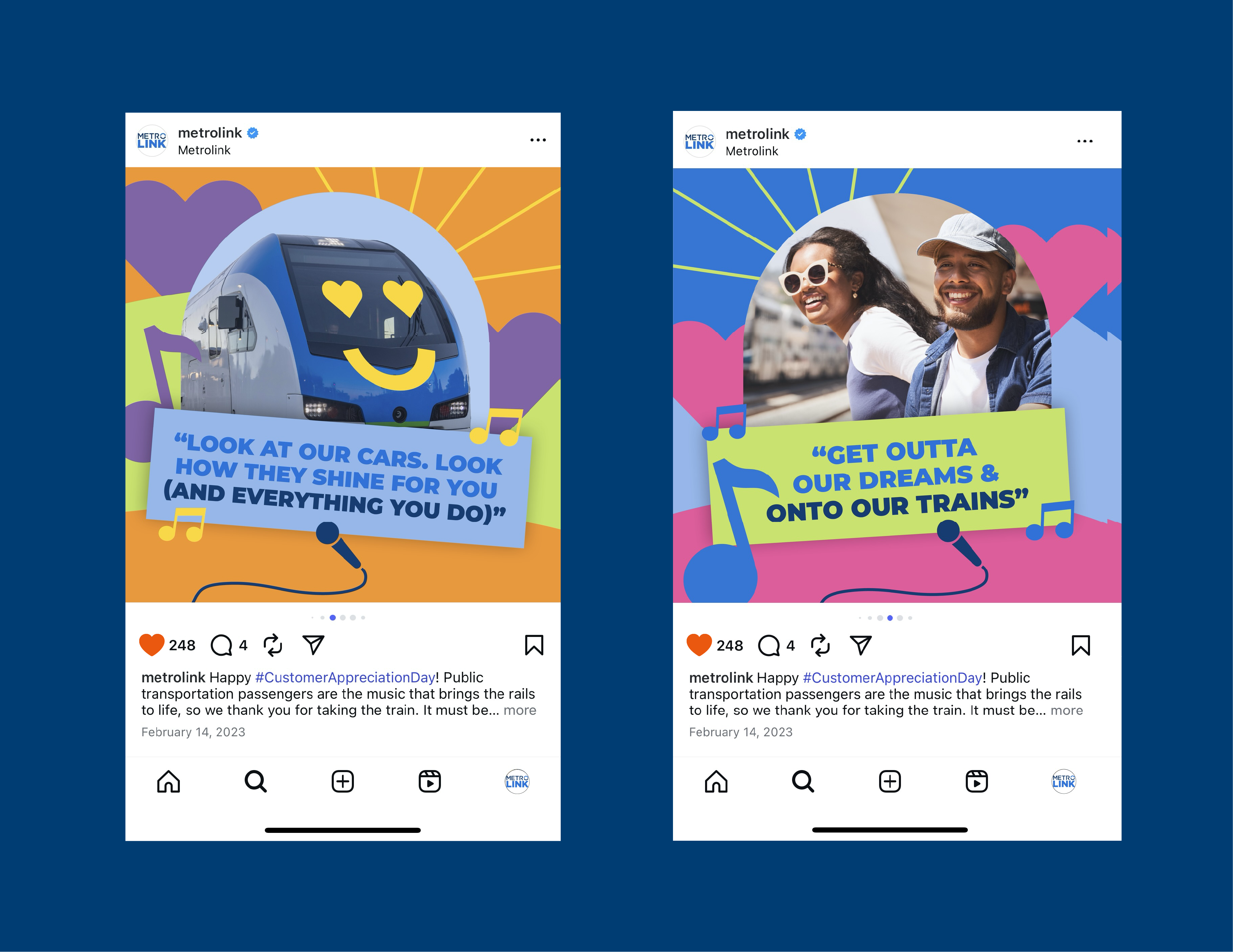 Metrolink Valentines Day Instagram posts